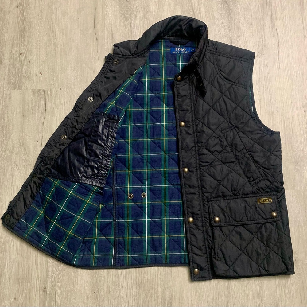 Polo by Ralph Lauren Black Quilted Men Vest Medium